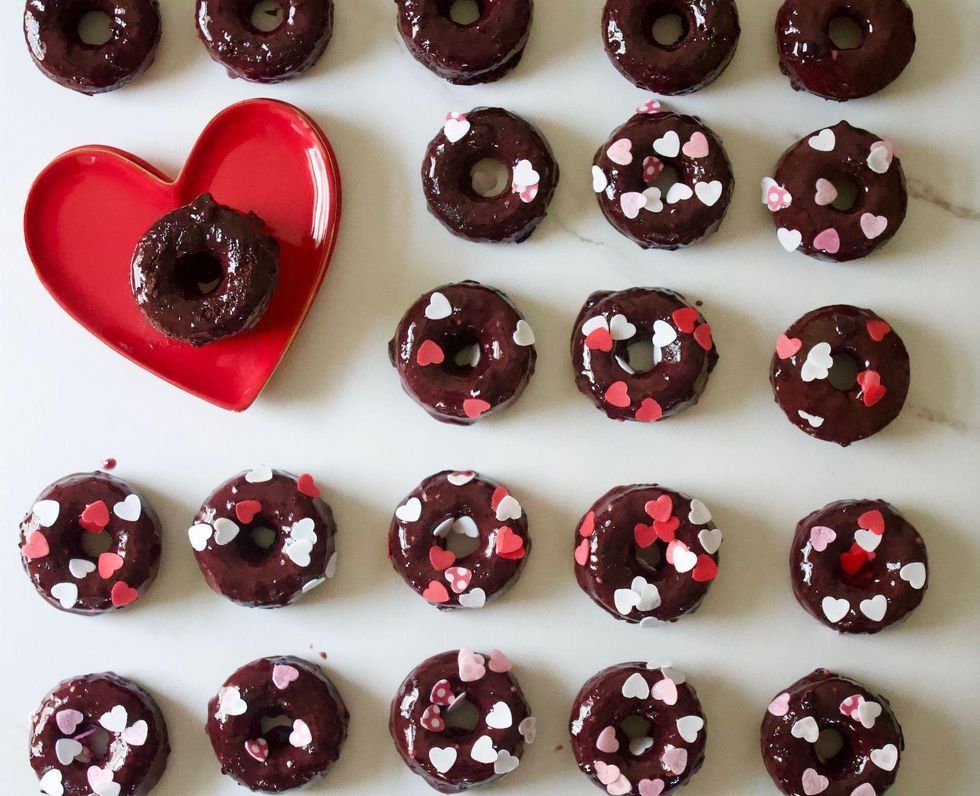cherry chocolate covered donuts valentine's day treats