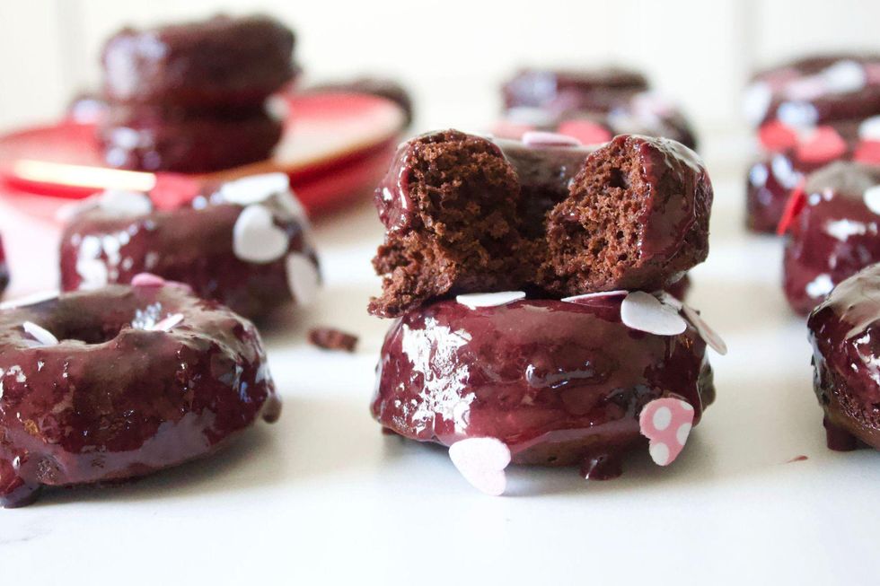 cherry chocolate donuts