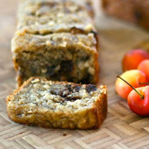 Cherry Chocolate Oatmeal Banana Bread