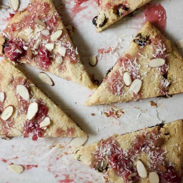 Cherry-Cranberry Almond Scones