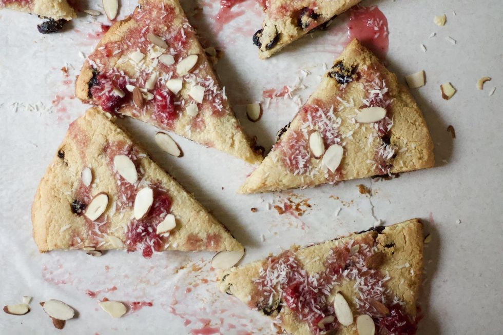 Cherry-Cranberry Almond Scones