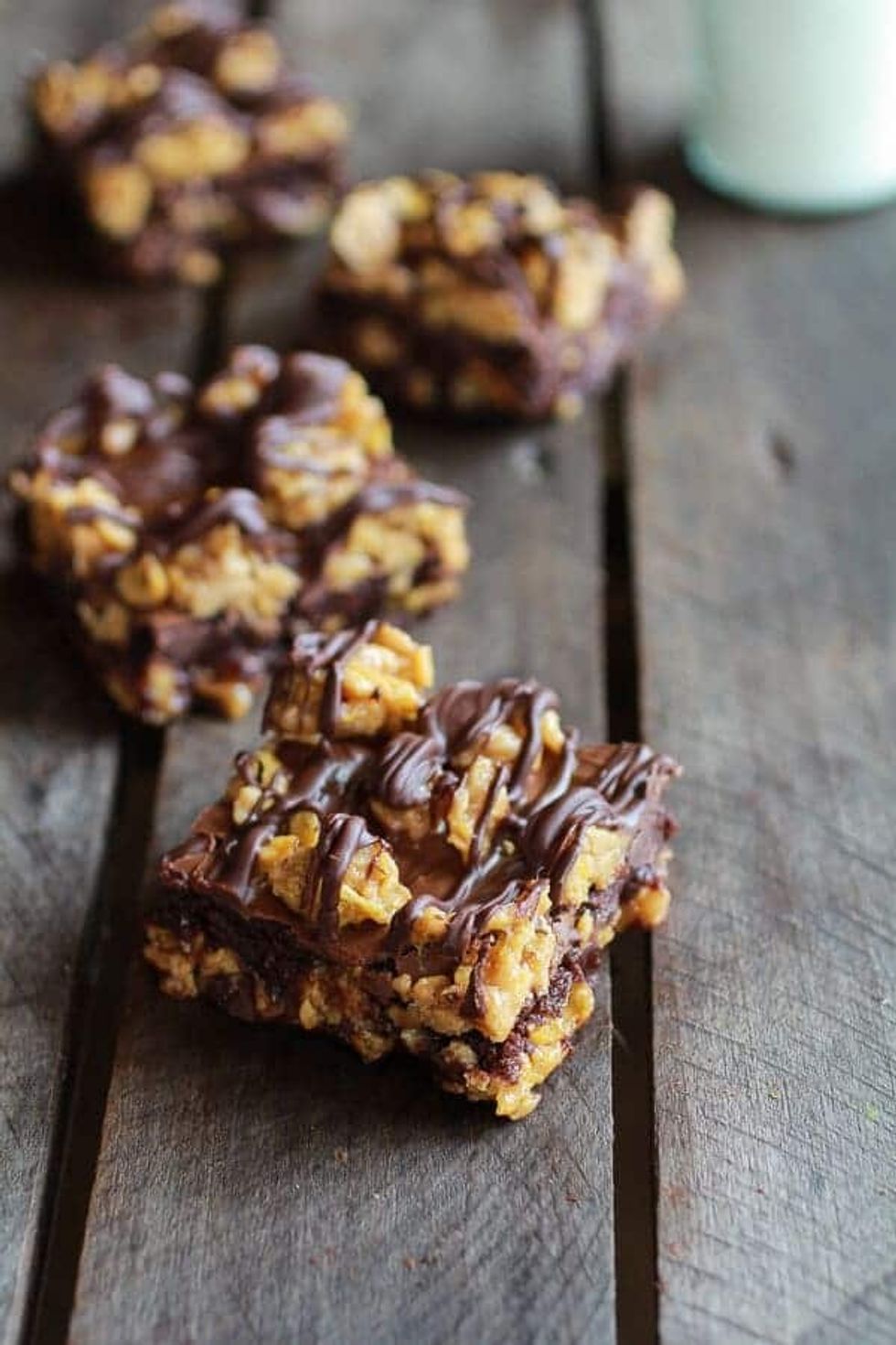 Chewy Chocolate Drenched Peanut Butter Cornflake Crunch Fudge Brownies