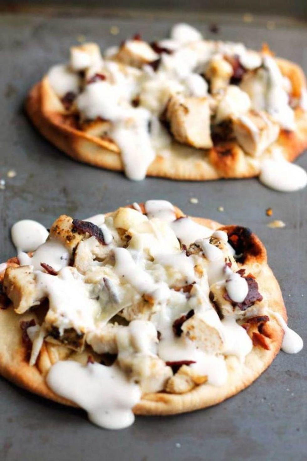 Chicken Bacon Ranch Mini Pizzas