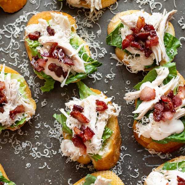 Chicken Caesar Crostinis