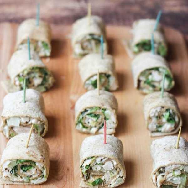 Chicken Caesar Salad Pinwheels