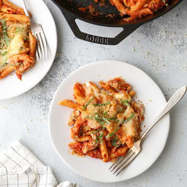 Chicken Parmesan Pasta Skillet