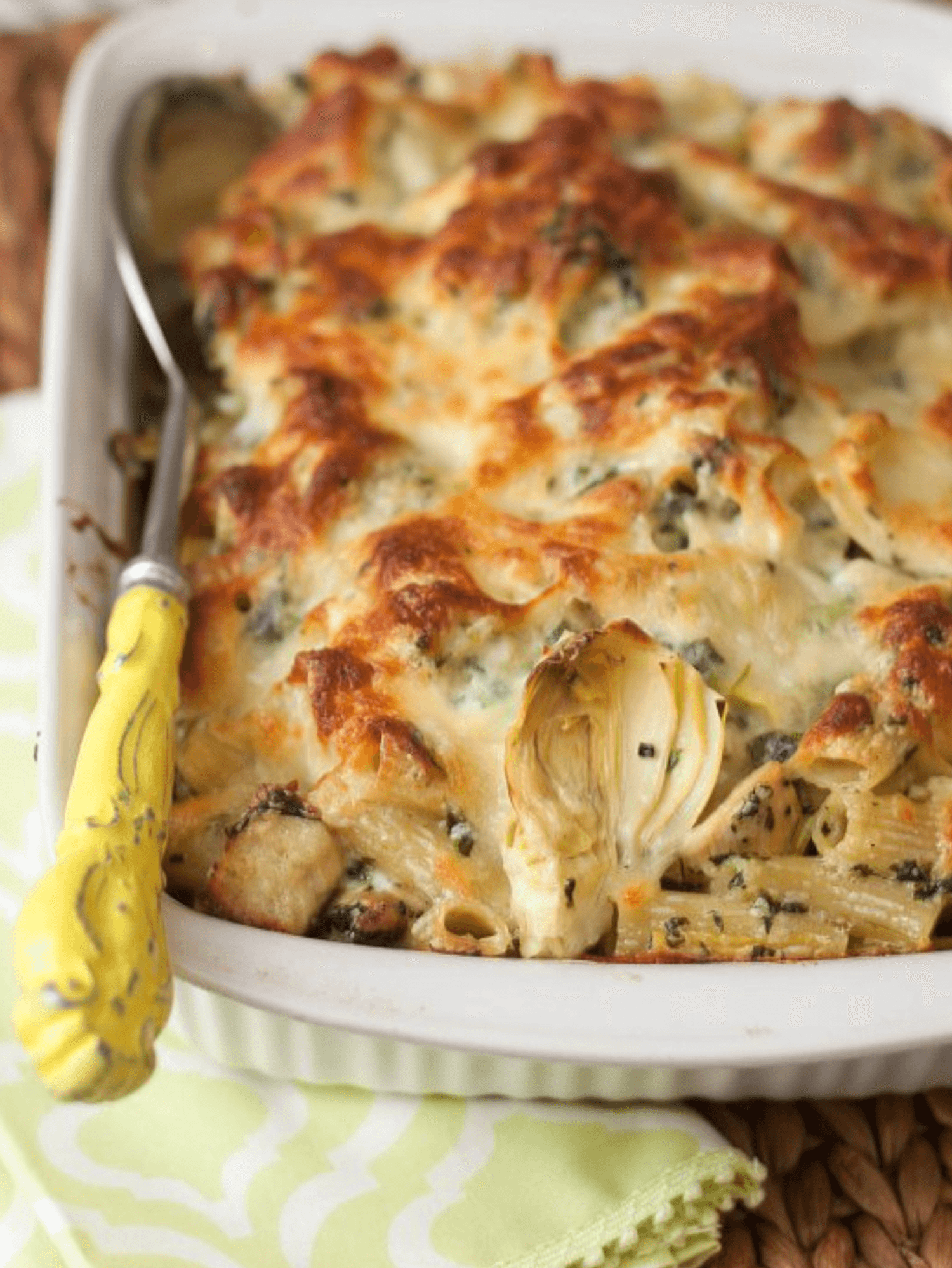 Chicken Spinach Artichoke Pasta Bake