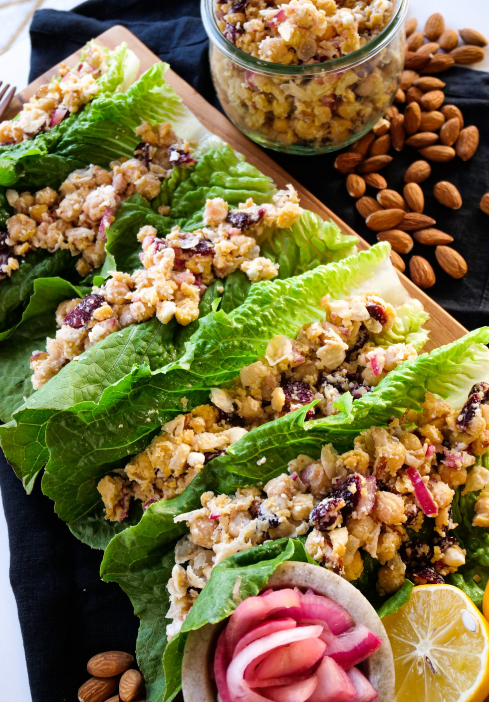 Chickpea Cranberry Lettuce Wraps tapas party recipes to share