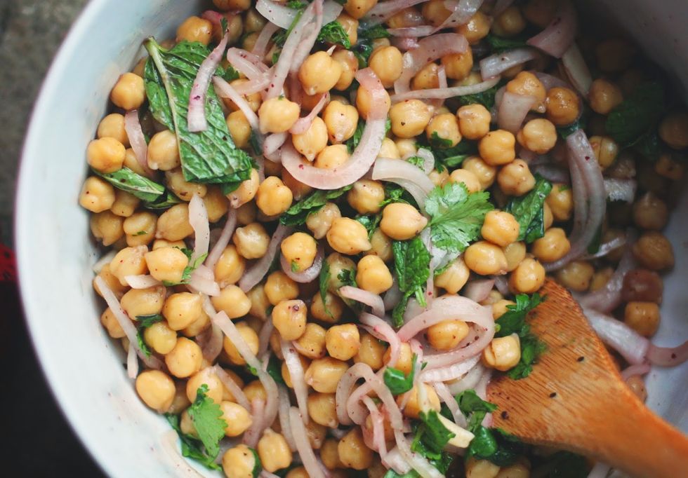 Chickpea & Sumac Onion Salad with Roasted Meyer Lemon Vinaigrette