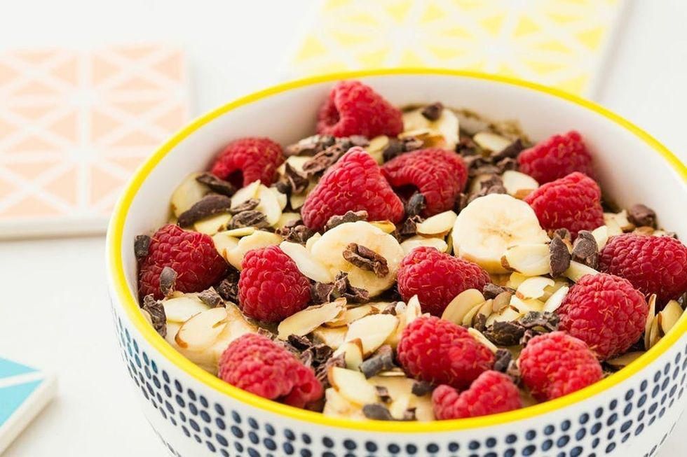 Chocolate Banana Raspberry Almond Acai Bowls