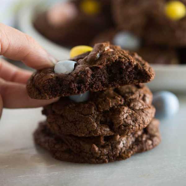 Chocolate Cadbury Egg Cookies