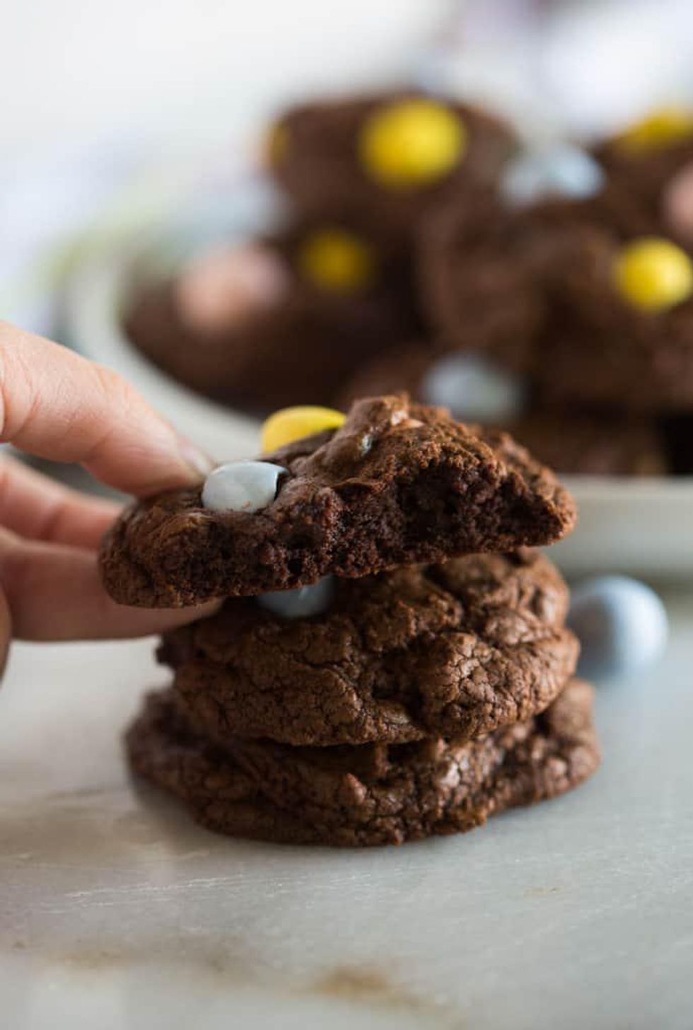 Chocolate Cadbury Egg Cookies