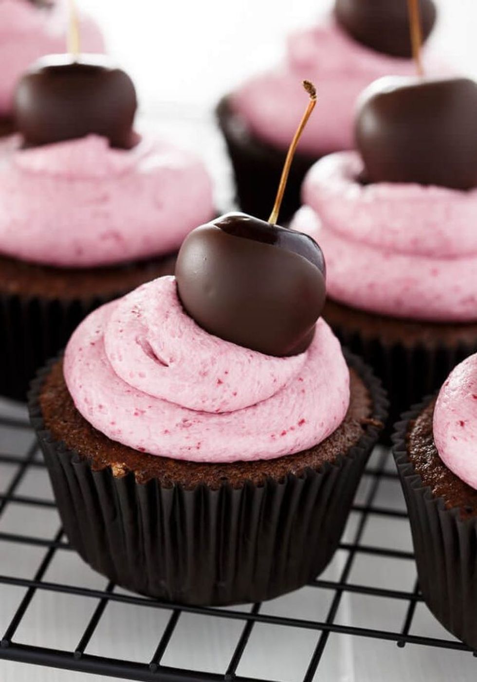 Chocolate Cherry Cupcakes Valentine's Day Desserts