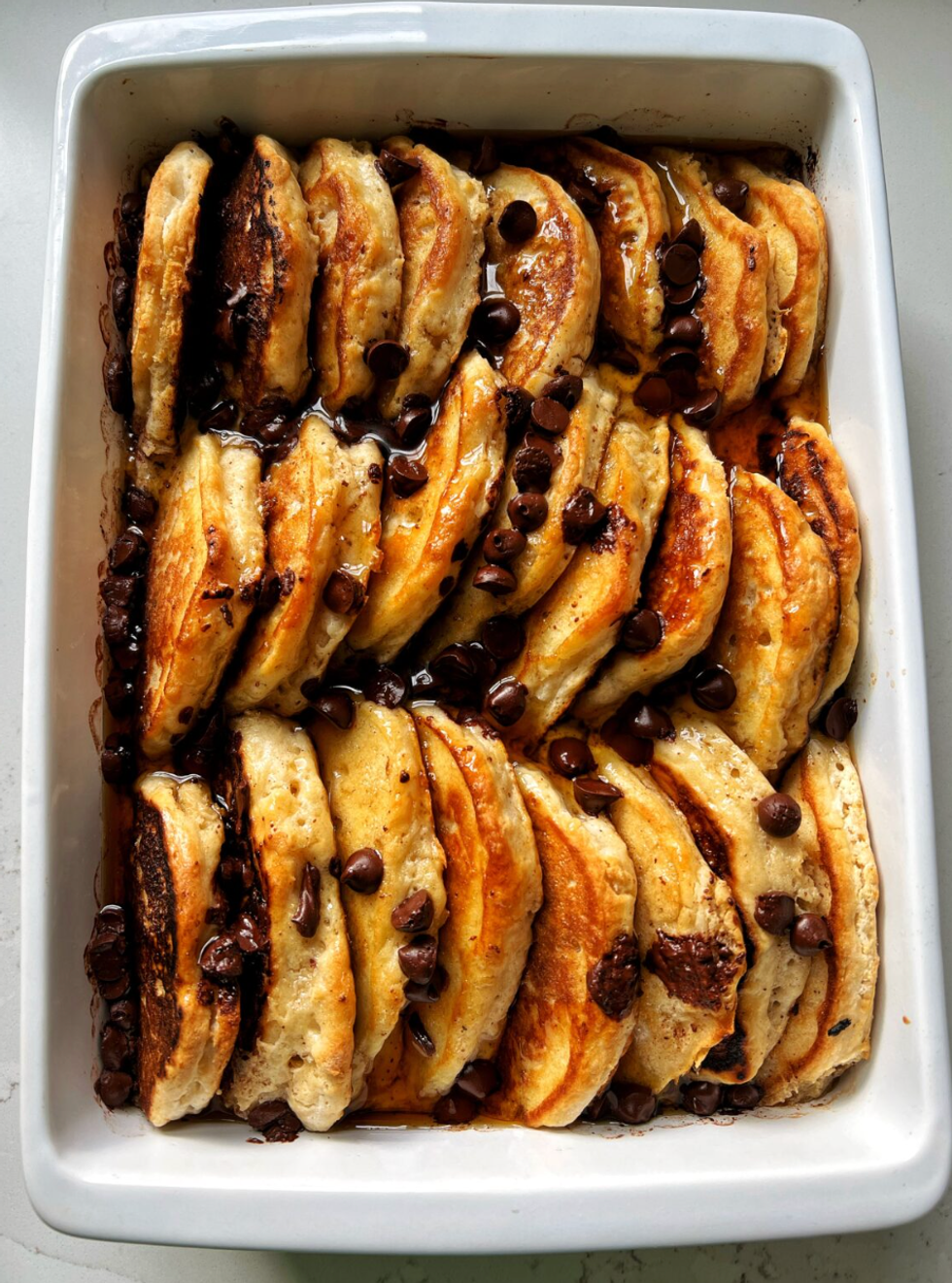 Chocolate Chip Pancake Casserole