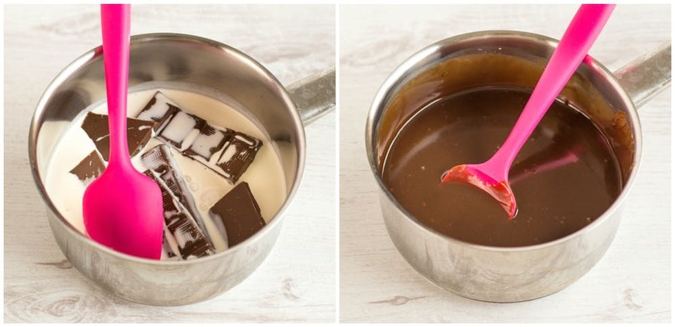 Chocolate cookie butter pie collage