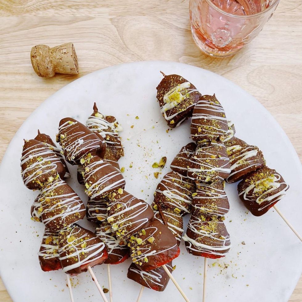 Chocolate-Covered, Champagne-Soaked Strawberries