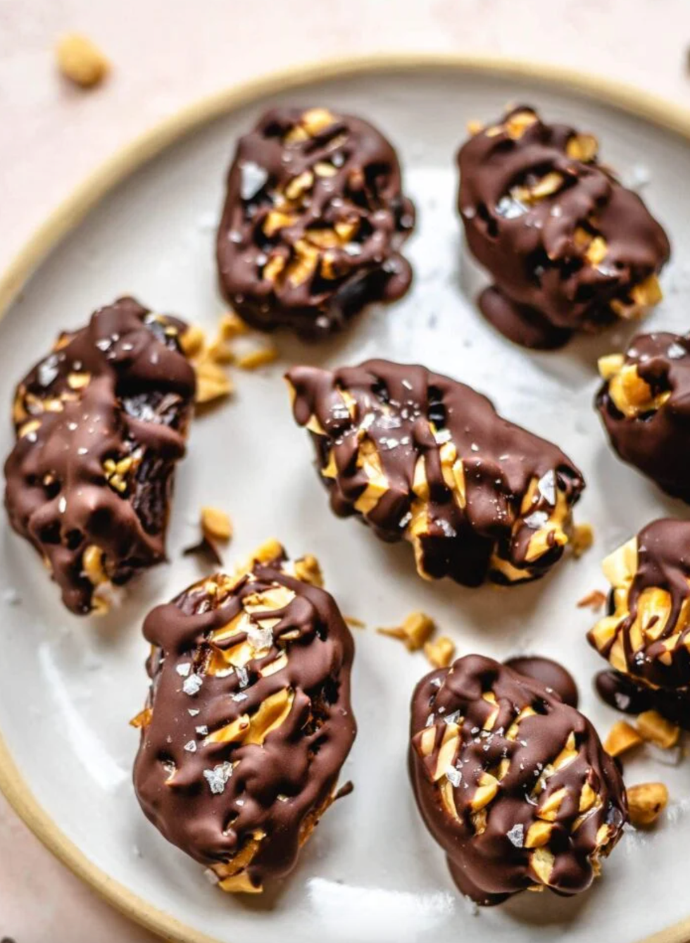 Chocolate Covered Stuffed Dates with Peanut Butter