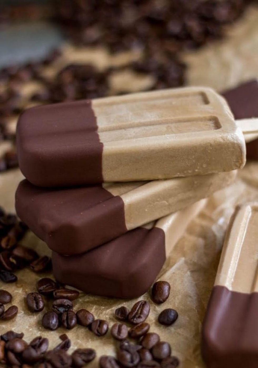 Chocolate-Dipped Mocha Iced Coffee Popsicles
