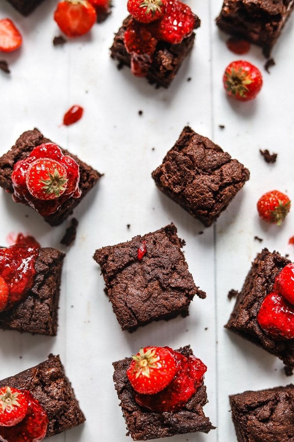 Chocolate Fudge Brownies with Strawberry Jam