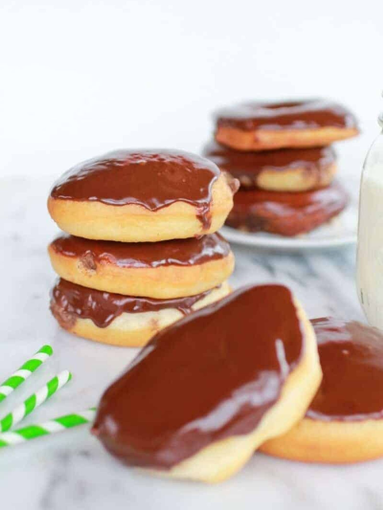 Chocolate Irish Cream Filled Donuts