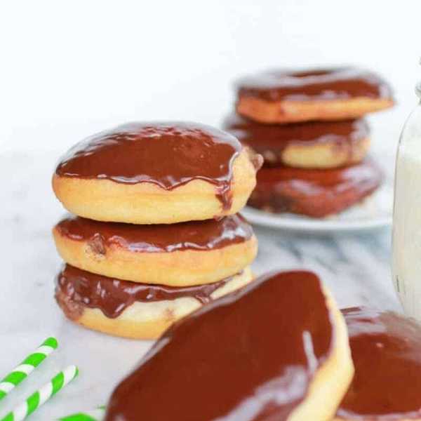 Chocolate Irish Cream Filled Donuts