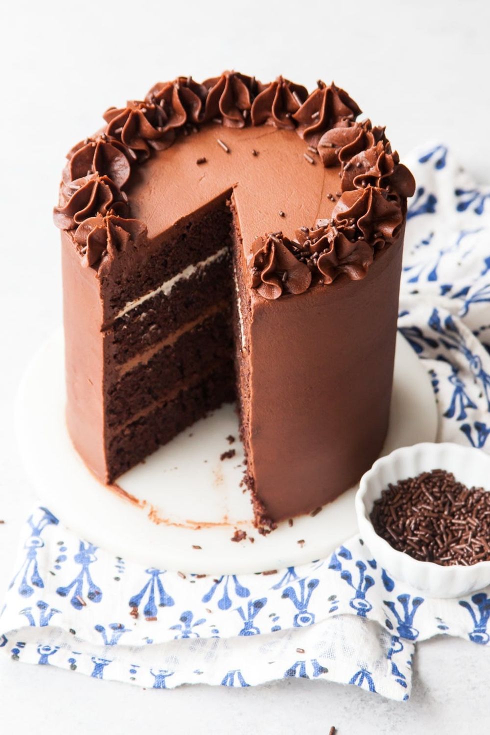 Chocolate Layer Cake with Three Frostings