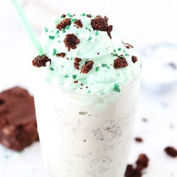 Chocolate Mint Brownie Milkshake