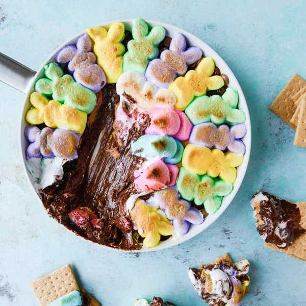 Chocolate Peanut Butter Peeps Skillet S'mores