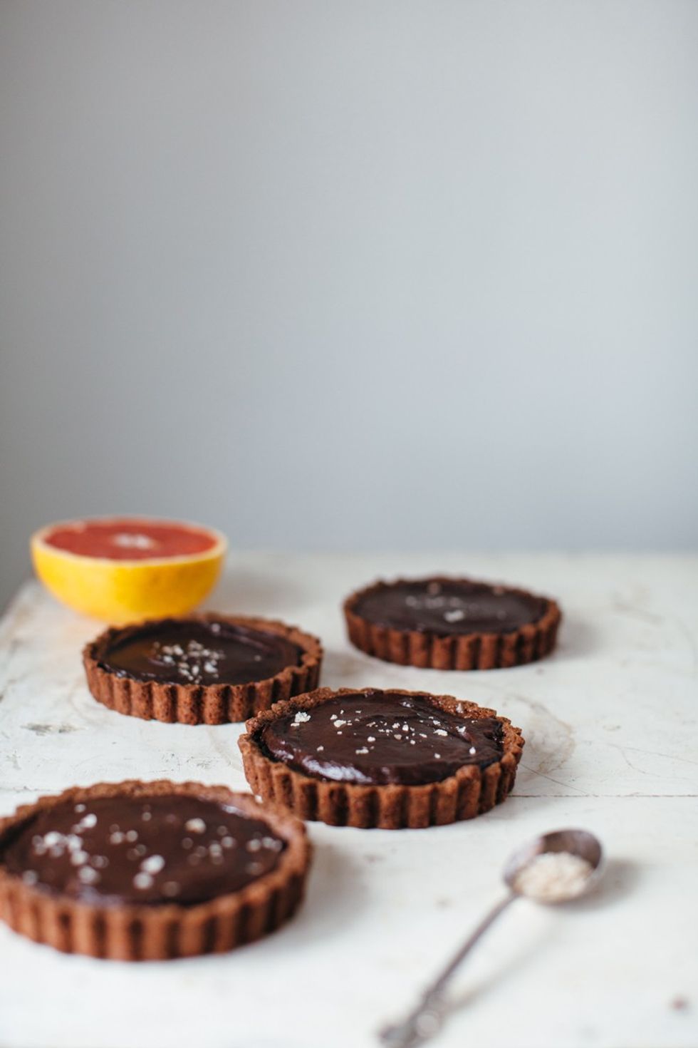 Chocolate Sesame Tart with Grapefruit