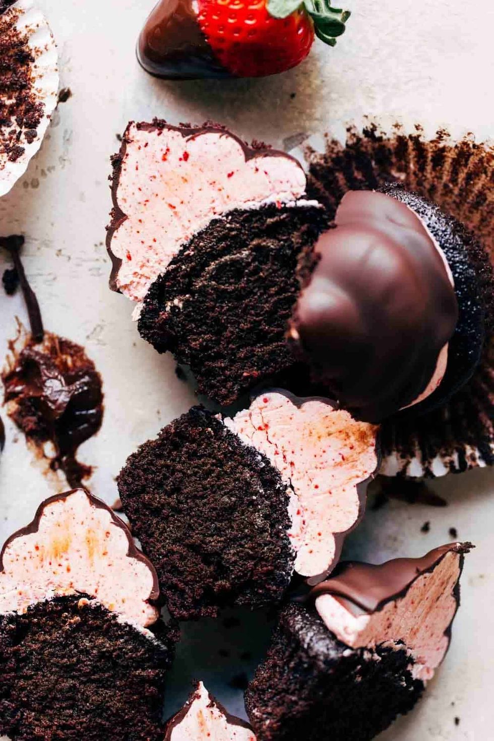 Chocolate Strawberry Hi-Hat Cupcakes