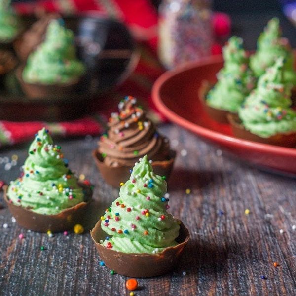 Christmas Tree Mousse Cups