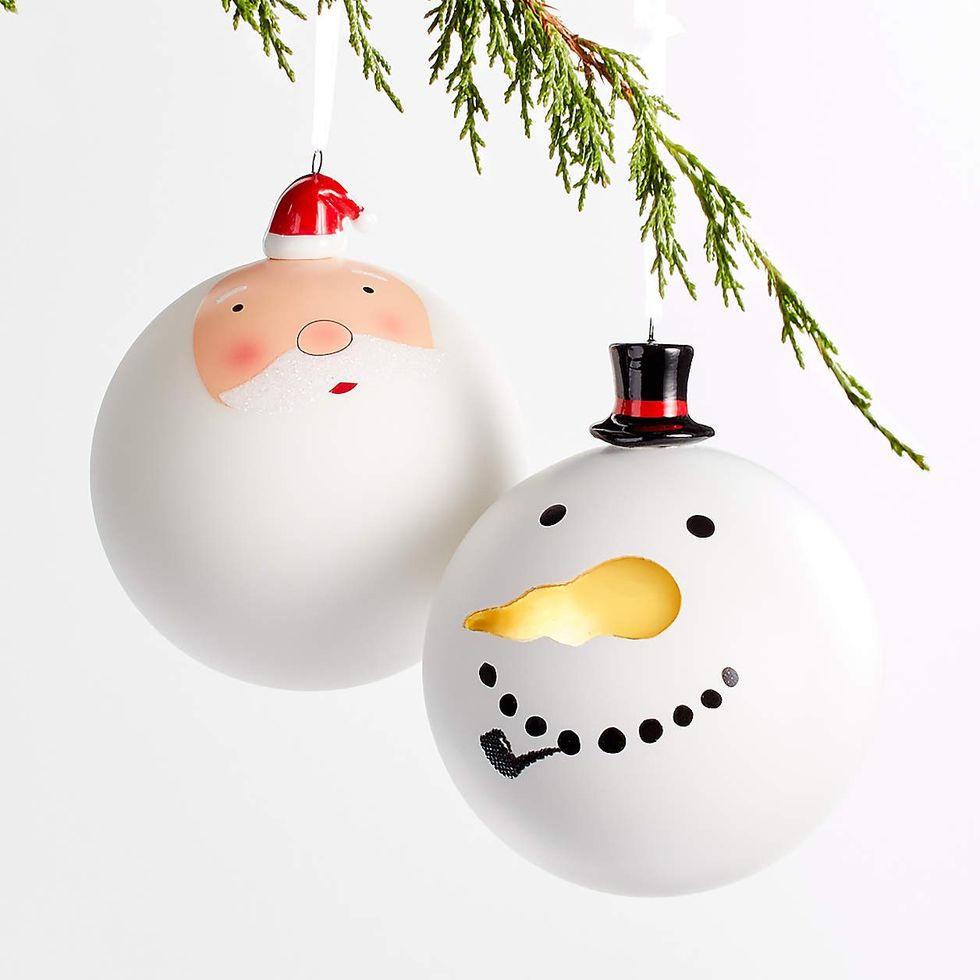 Christmas Tree Ornaments with Ceramic Hats