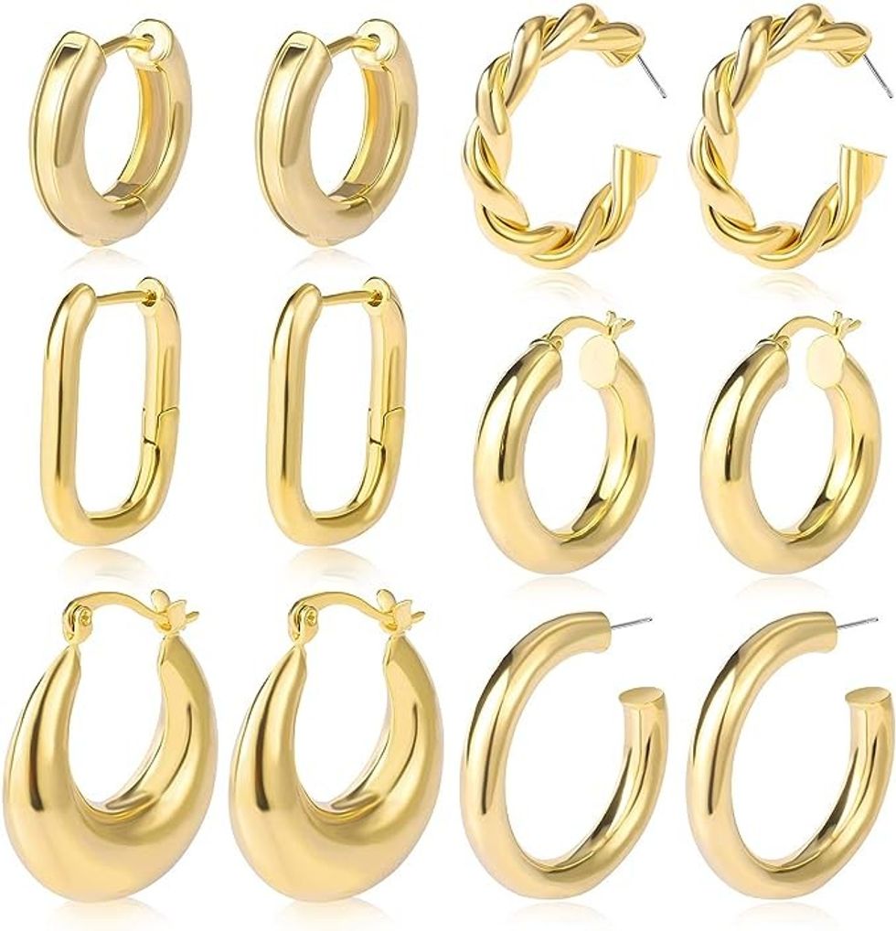 Chunky Hold Hoop Earrings Set
