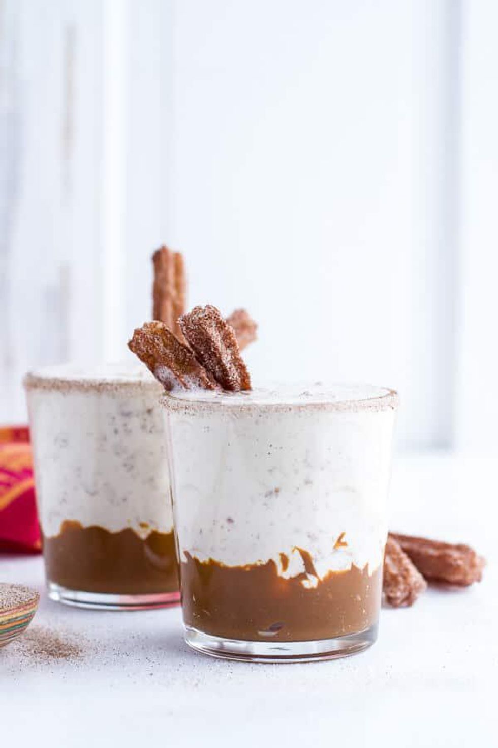 Churro Milkshakes with Dulce de Leche