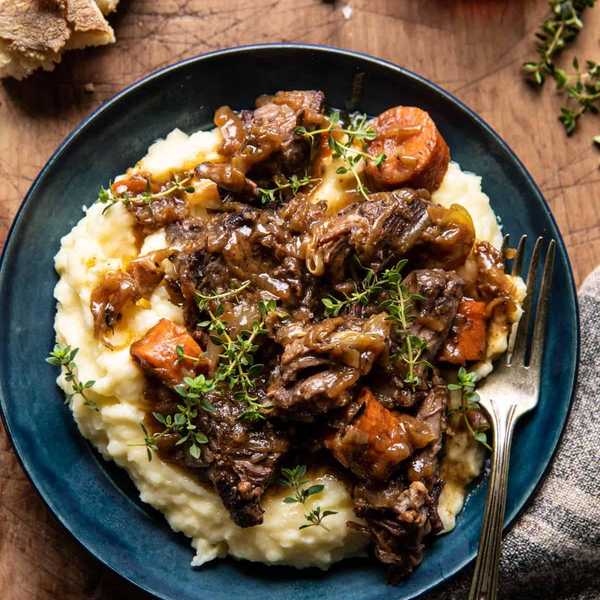 Cider Braised Short Ribs with Caramelized Onions