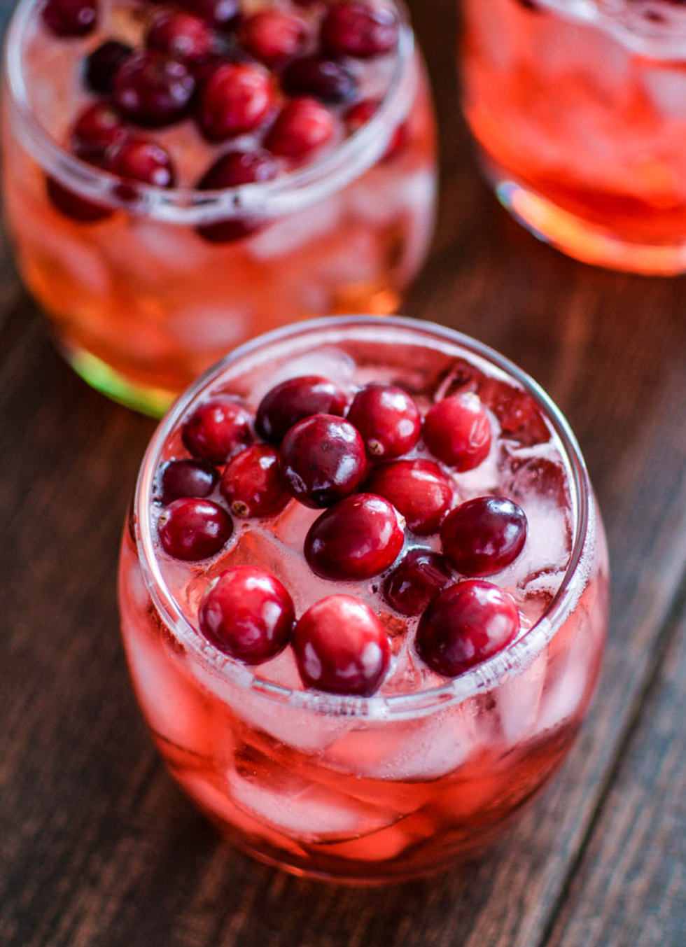 Cinnamon and Cranberry Bourbon Spritzers