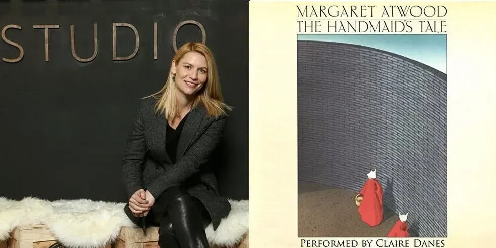 Claire Danes reading "The Handmaid's Tale"