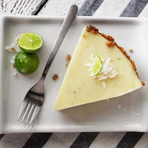 classic key lime pie with lime and coconut topping
