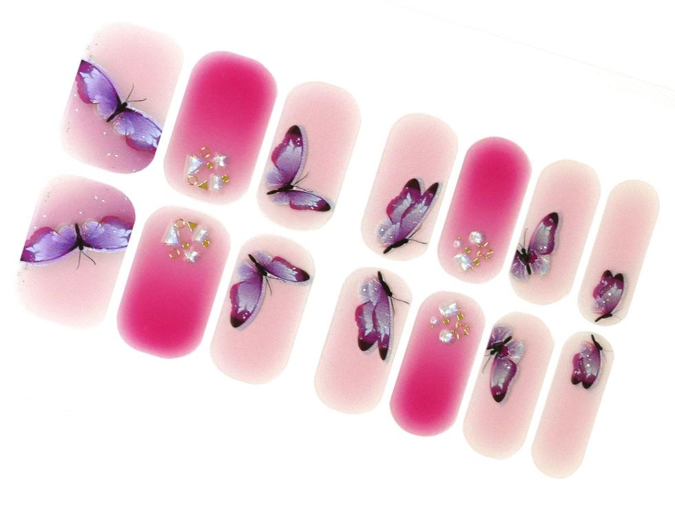 ClebleNails Pink Butterfly Nail Stickers