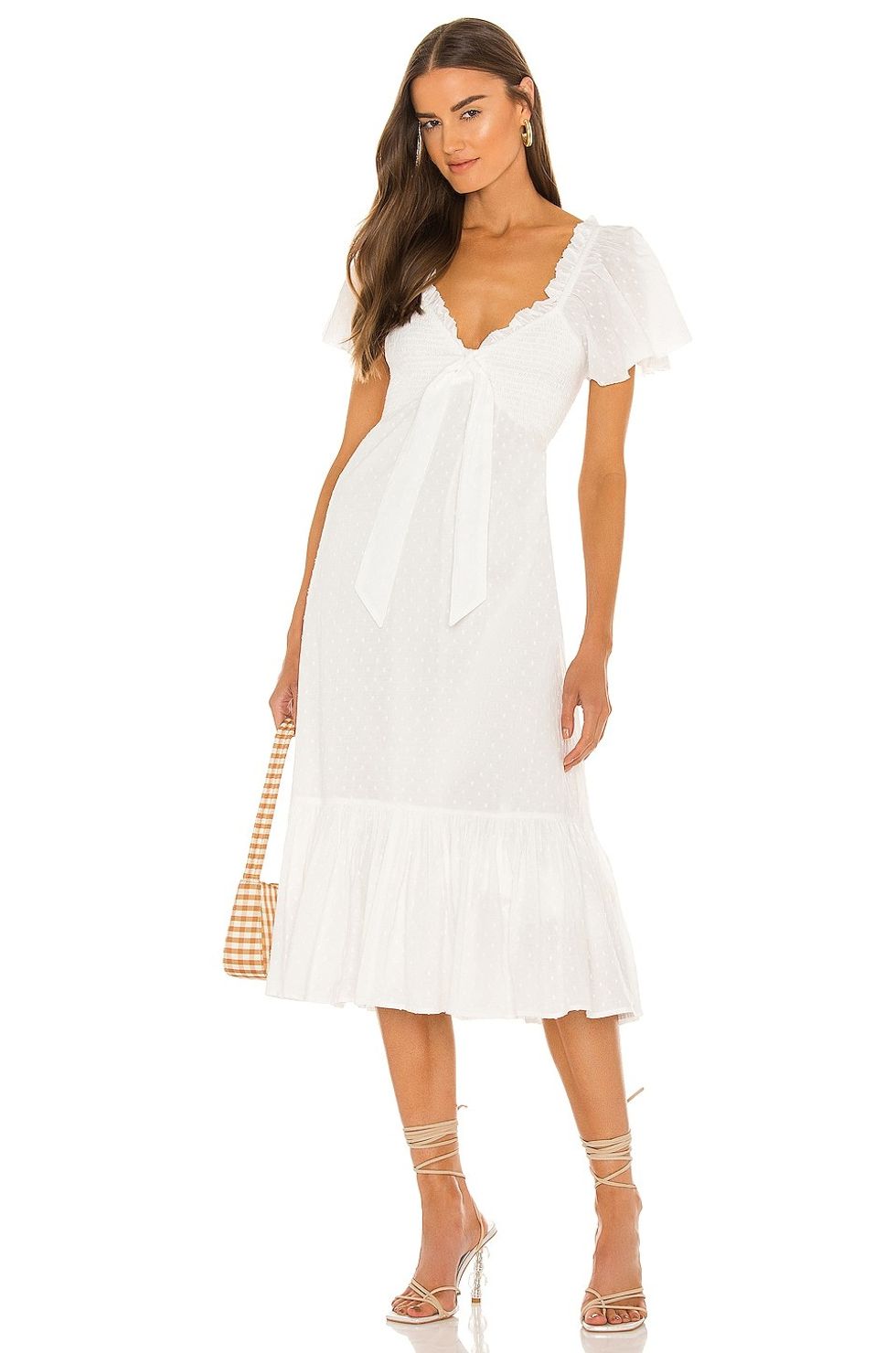 Cleobella Ashlyn white midi dresses