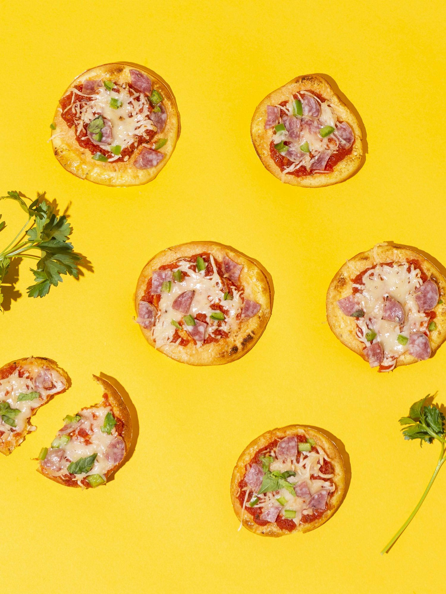 cloud bread pepperoni pizzas
