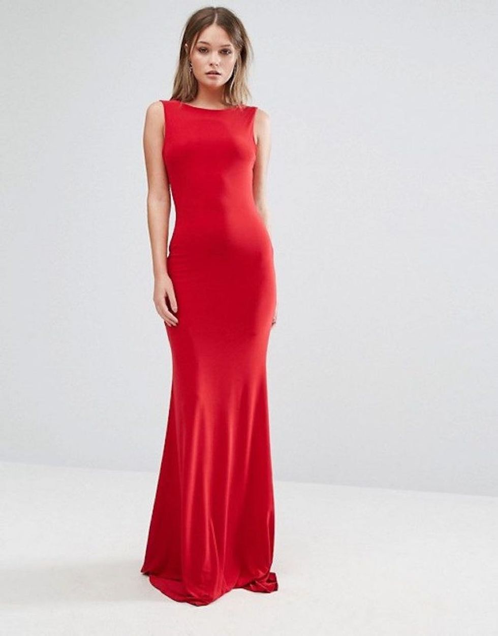 Club L Deep Plunge Back Maxi Valentine's Day Dress