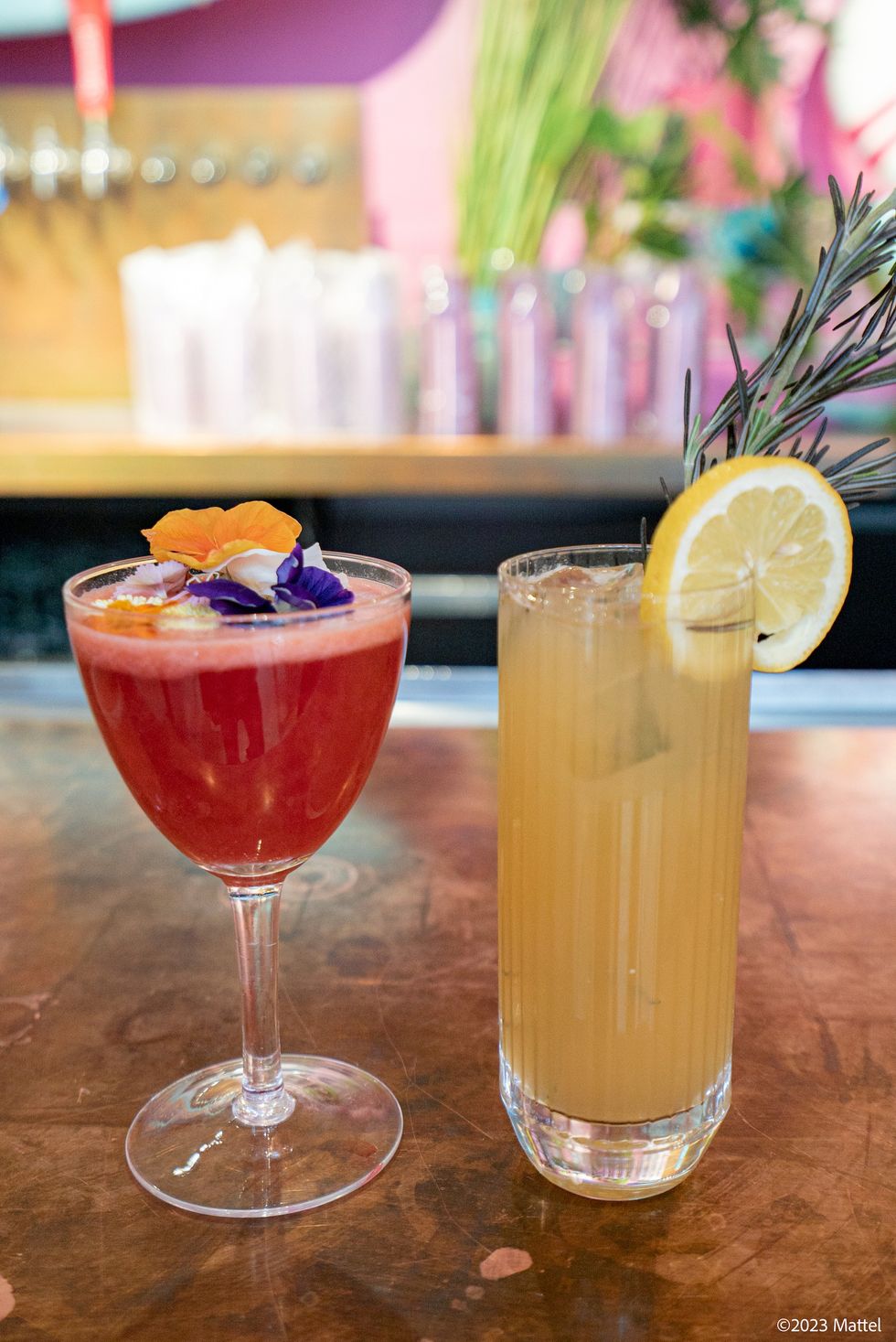 cocktails at the barbie cafe in new york city