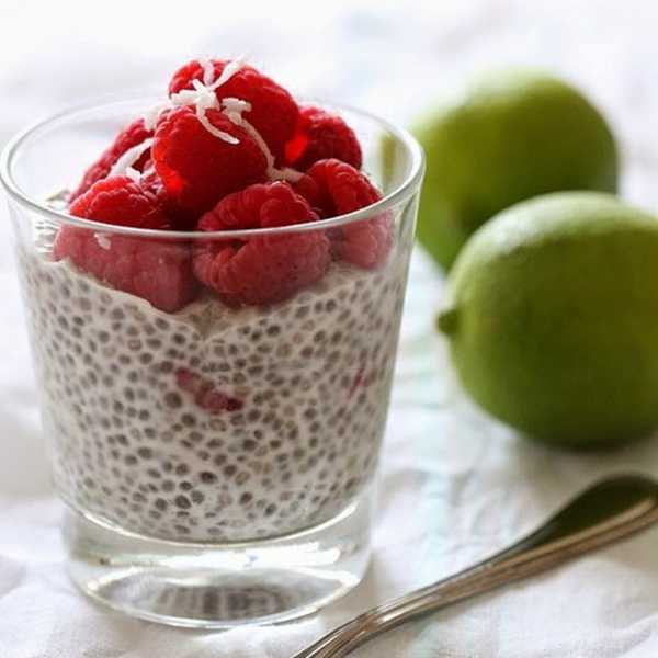 Coconut Lime Raspberry Chia Pudding
