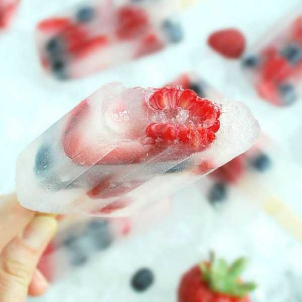 Coconut Water and Fresh Berry Popsicles