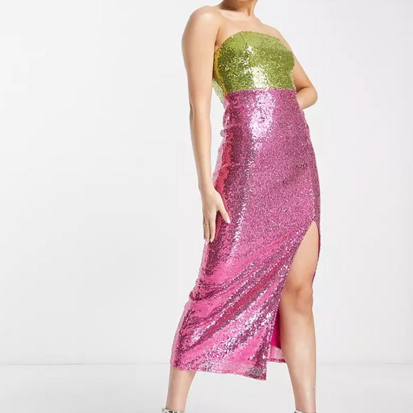 Collective The Label Color-Block Sequin Dress