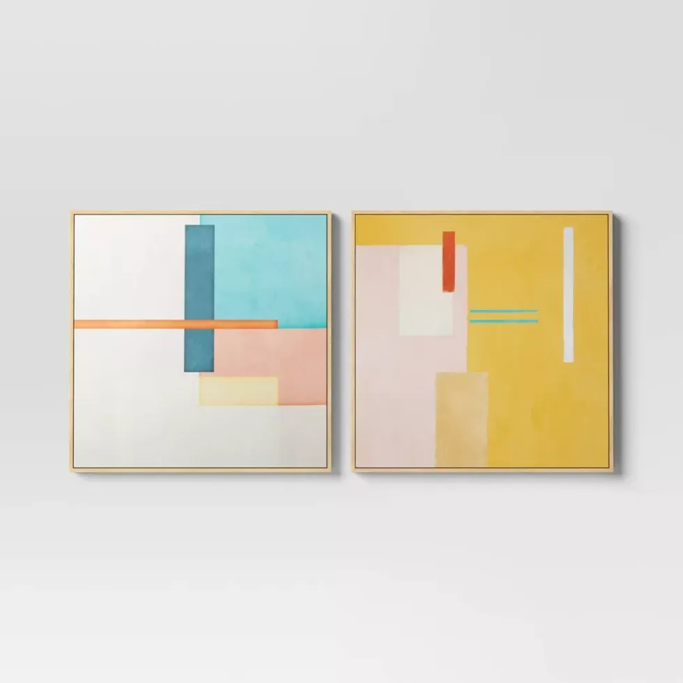 Color Blocks Framed Wall Canvases
