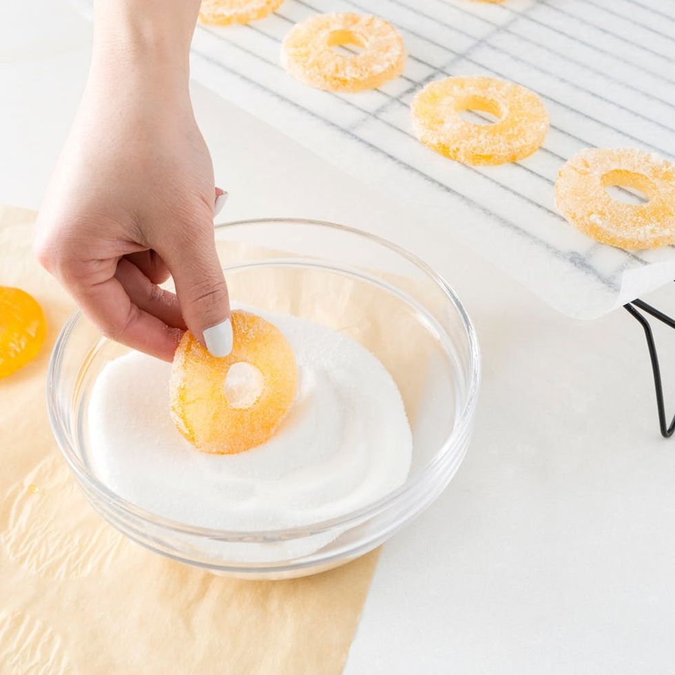 Color-Dipped Candied Pineapple Recipe