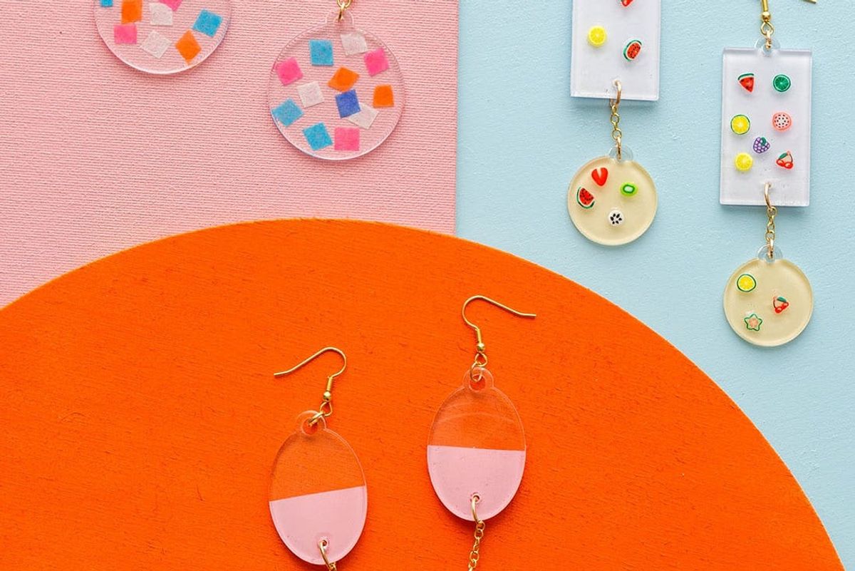 colorful acrylic diy earrings