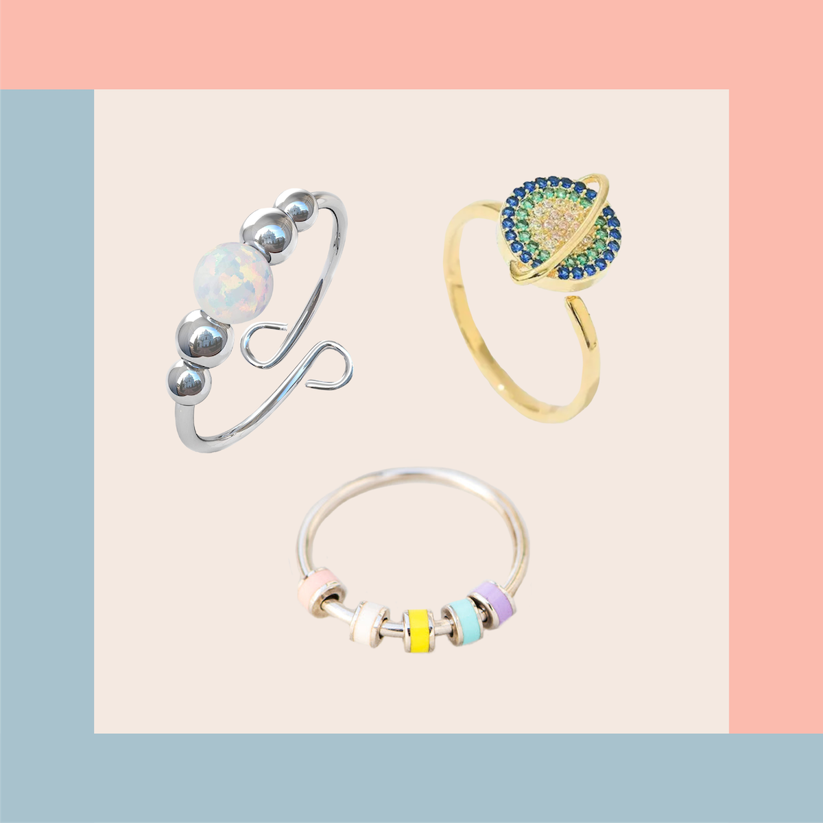 colorful anxiety rings